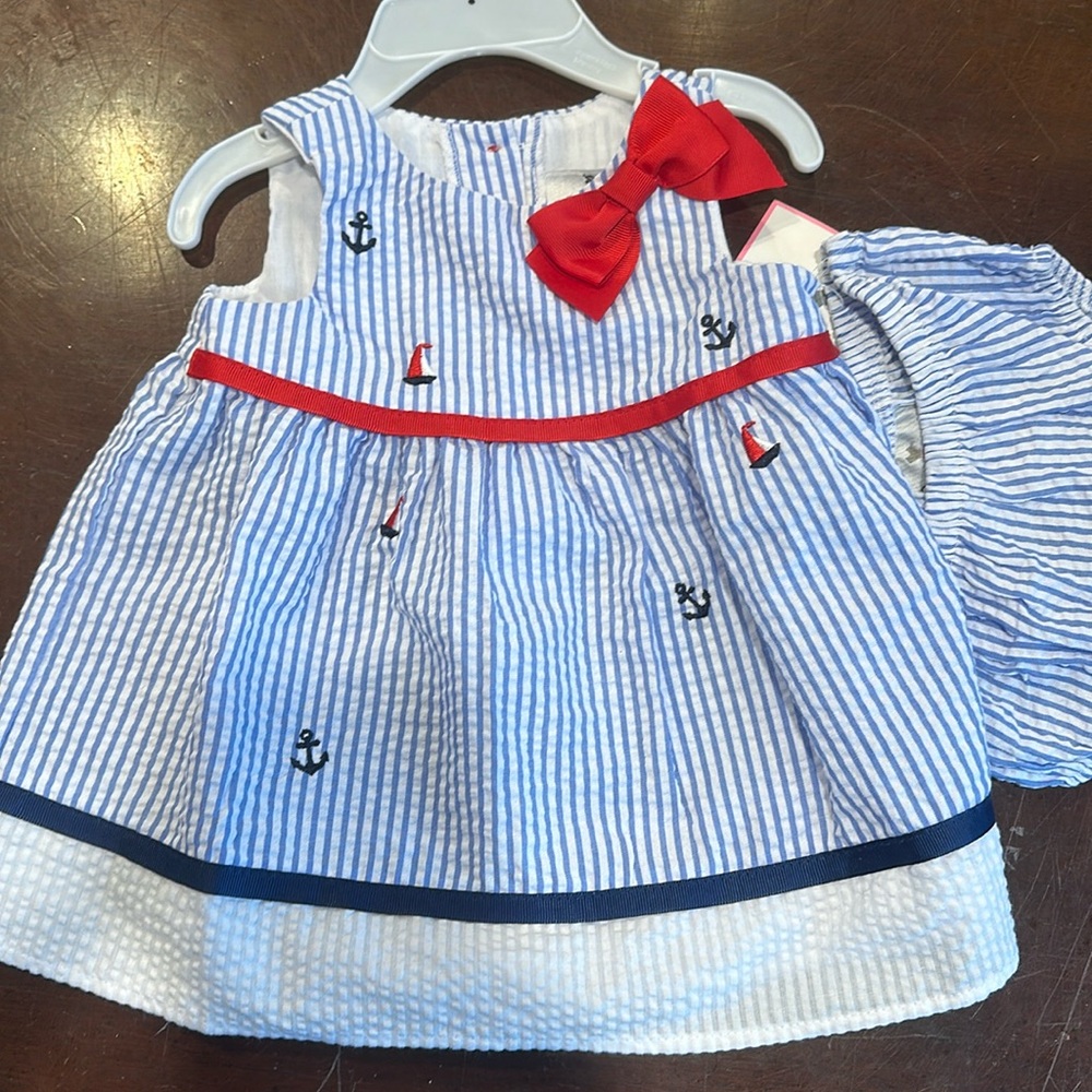Baby sailor dress, size 3-6months. New with tags
